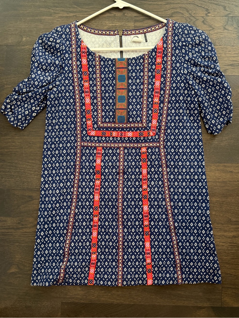 Women’s Navy Blue Embroidered Tunic Top